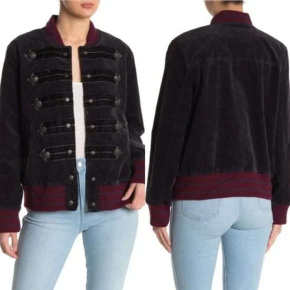 We the Free People Atlas Vintage Corduroy Bomber Jacket XS Military - Picture 2 of 14